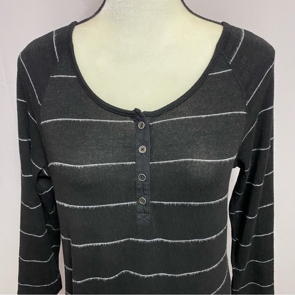 SO Perfectly Soft Black & White Henley Sweater Knee Length Dress Size M #1359 - Picture 2 of 9